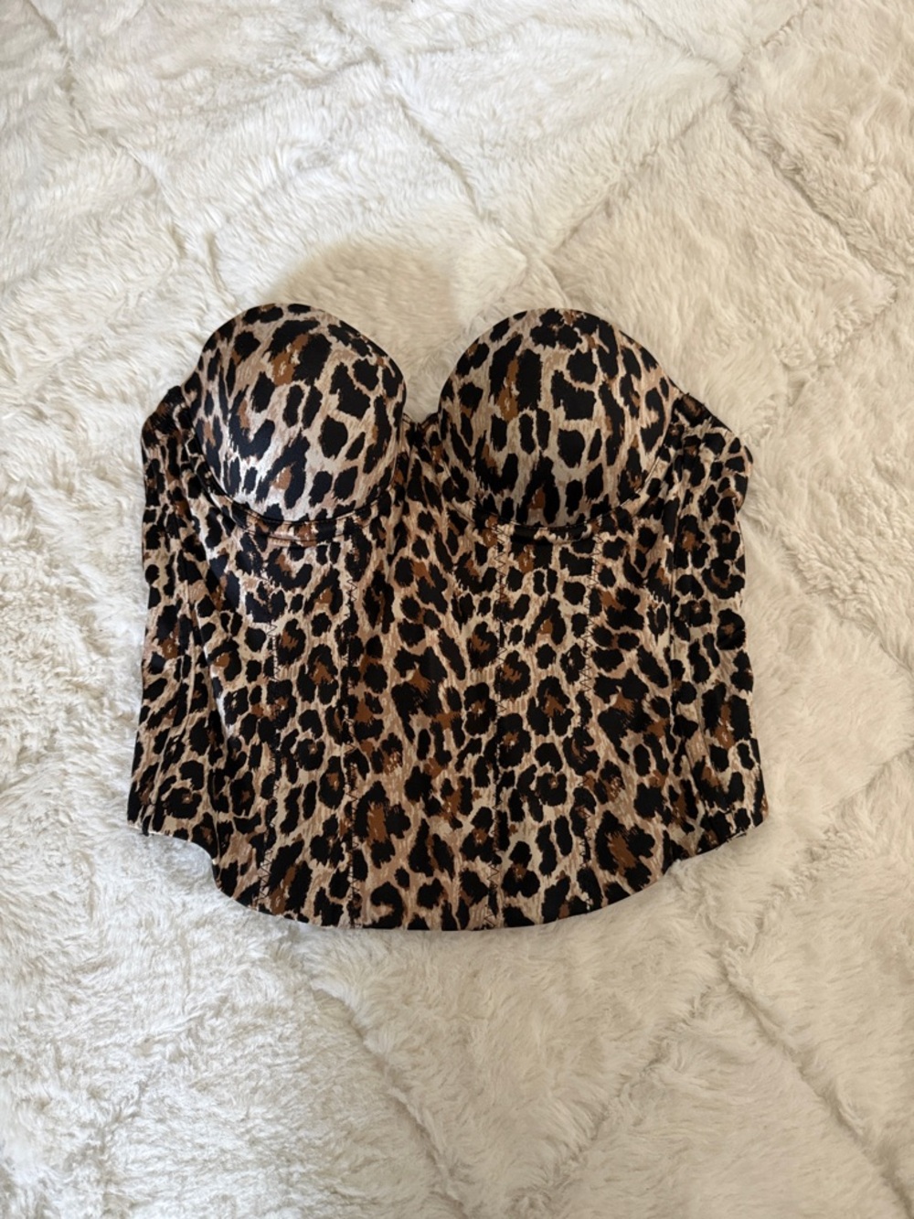 VS Leopard Print Strapless Bustier Top